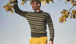 Man wearing a pair of yellow pants from Alberto