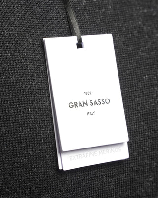 Gran Sasso Two Tone Lightweight Wool Crewneck Sweater Black  6