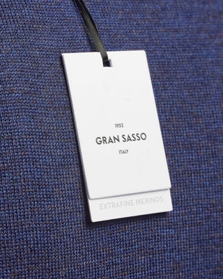 Gran Sasso Two Tone Lightweight Wool Crewneck Sweater Blue  6