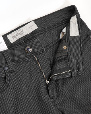 Re HasH Stretch Modal  Cotton Tailored 5 Pocket Pants Grey  Black  2