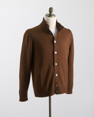 Gran Sasso Coreana Knit Cardigan Jacket Tobacco 438