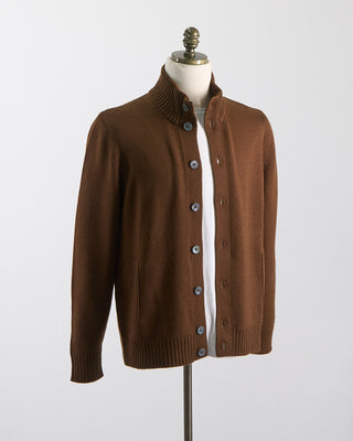 Gran Sasso Coreana Knit Cardigan Jacket Tobacco 439