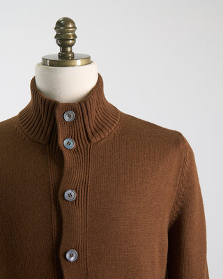 Gran Sasso Coreana Knit Cardigan Jacket Tobacco 441