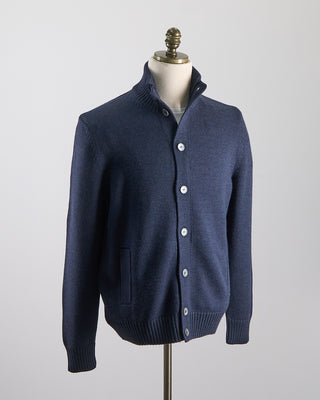 Gran Sasso Coreana Knit Cardigan Jacket Indigo 0