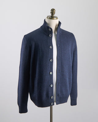 Gran Sasso Coreana Knit Cardigan Jacket Indigo 0 1