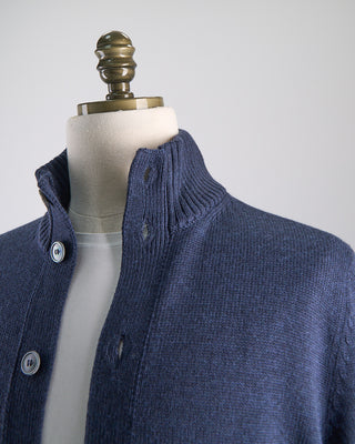 Gran Sasso Coreana Knit Cardigan Jacket Indigo 0 4