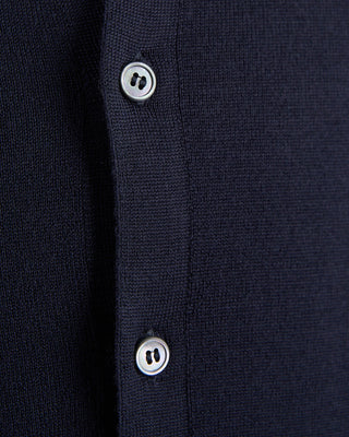 Gran Sasso Athleisure Full Button Wool Shirt Midnight 1088
