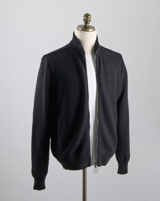 Paul  Shark Full Zip Sweater With Moon Badge Black 0 1