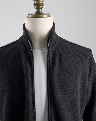 Paul  Shark Full Zip Sweater With Moon Badge Black 0 3