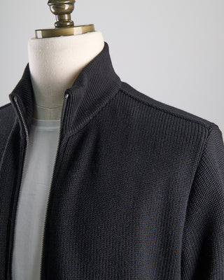 Paul  Shark Full Zip Sweater With Moon Badge Black 0 4