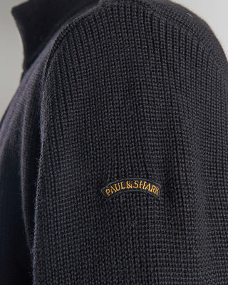 Paul  Shark Full Zip Sweater With Moon Badge Black 0 6