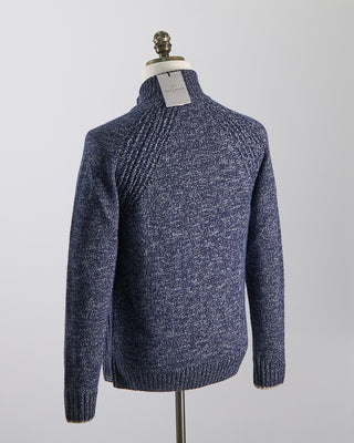 Paul  Shark Riviera WoolCashmere Full Zip Sweater Navy  White 686