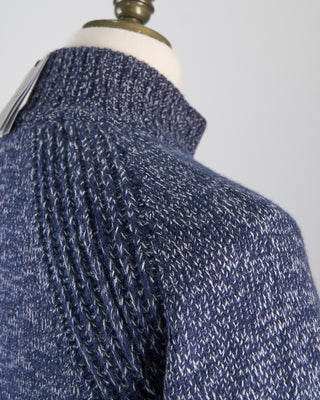 Paul  Shark Riviera WoolCashmere Full Zip Sweater Navy  White 689