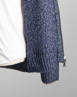 Paul  Shark Riviera WoolCashmere Full Zip Sweater Navy  White 692