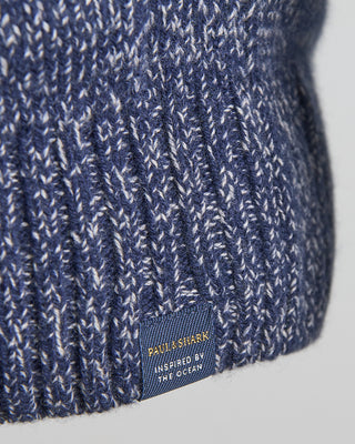 Paul  Shark Riviera WoolCashmere Full Zip Sweater Navy  White 694