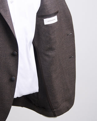 Tagliatore Elegant Micro Check Perfect Fit Soft Wool  Cashmere Sport Jacket Black  Brown  1
