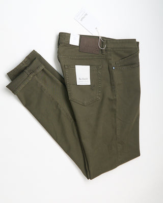 Re HasH Rubens Tailored Fit Stretch Cavalry Twill 5 Pocket Pants Olive 0