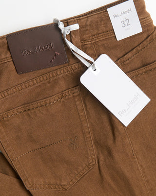 Re HasH Rubens Tailored Fit Superstretch Bull Denim Pants Tobacco 0 1
