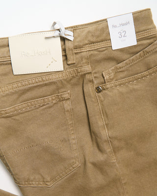 Re HasH Rubens Tailored Fit Superstretch Bull Denim Pants Khaki 0 1