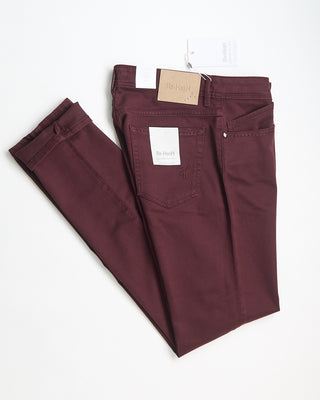 Re HasH Rubens Tailored Fit Stretch Cavalry Twill 5 Pocket Pants Bordeaux 0