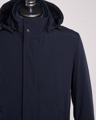 Paul  Shark Typhoon Re 4X4 Stretch Carcoat With Suede And Shark Fin Navy 2159