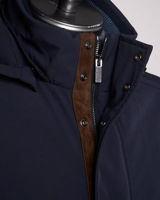 Paul  Shark Typhoon Re 4X4 Stretch Carcoat With Suede And Shark Fin Navy 2 2158