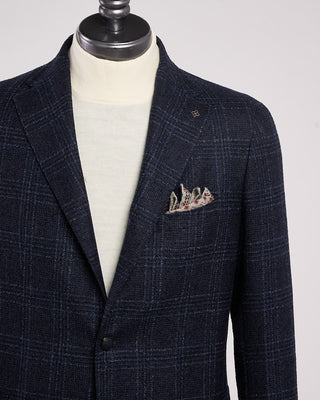 Tagliatore Wool Boucle Blue  Black Check Sport Jacket Blue  Black 8 2044