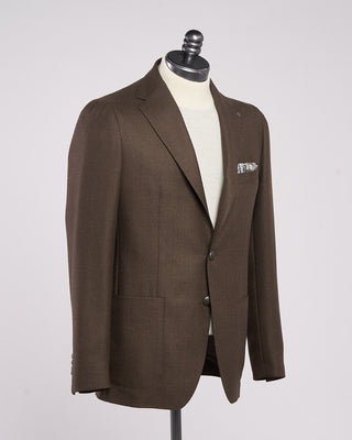 Tagliatore Super 100s Wool Basketweave Blazer Taupe 1 2064
