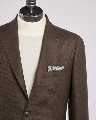 Tagliatore Super 100s Wool Basketweave Blazer Taupe 2 2068