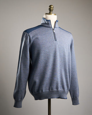 Paul  Shark Typhoon Platinum Soft Cool Touch Wool Half Zip Sweater Light Blue 2 1930