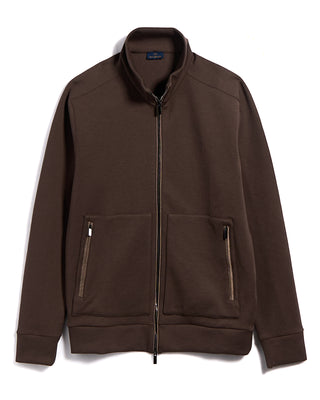 Paul  Shark Embroidered Fin Supmia Fleece Full Zip Sweater Jacket Taupe 11 3209