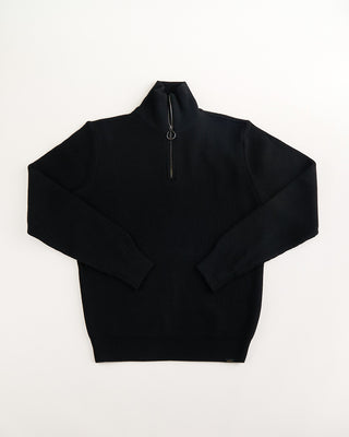 Paul  Shark Shark Tag Tech Wool Half Zip Sweater Black 1851
