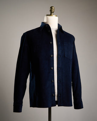 Paul  Shark Corduroy Overshirt With Moon Badge Navy 01