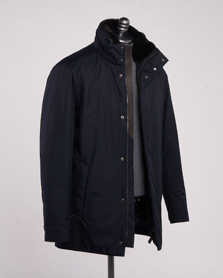 Paul  Shark Carcoat Save The Sea With Leather Details And Shark Fin Navy 1 2165