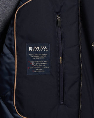 Paul  Shark Carcoat Save The Sea With Leather Details And Shark Fin Navy 3 2174