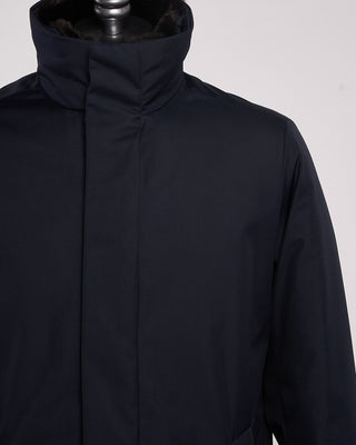 Paul  Shark Carcoat Save The Sea With Leather Details And Shark Fin Navy 6 2172