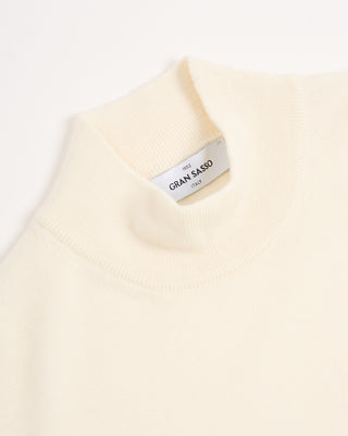 Gran Sasso Mock Neck Wool Sweater Cream 3166