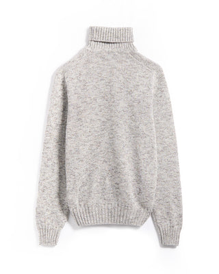 Gran Sasso Printed Yarn Turtleneck Sweater Heather Grey 29 5410