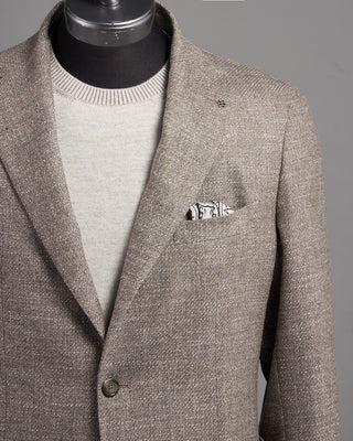 UNTT10950R Tagliatore Wool Blend Marled Hopsack Soft Sport Jacket Grey  Tan 2451