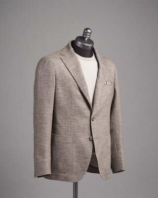 UNTT10950R Tagliatore Wool Blend Marled Hopsack Soft Sport Jacket Grey  Tan 3 2445