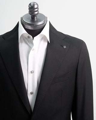 Tagliatore Black Soft Structured Solid Suit Black 