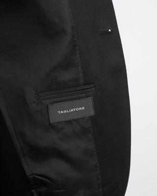 Tagliatore Black Soft Structured Solid Suit Black  5