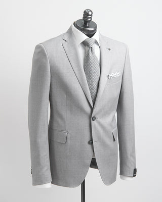 Tagliatore Super 110s Solid Light Grey Suit Grey 1
