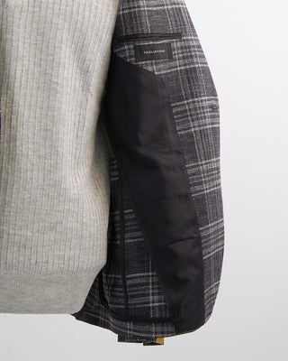 Tagliatore Grey Ink Chalk Check Wool Blend Sport Jacket Grey 1 6