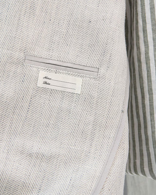 Tagliatore Pearl Grey Herringbone Linen Sport Jacket Grey 1 8