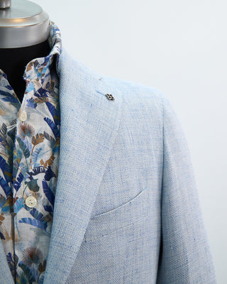 Tagliatore Linen  Wool Textured Summer Sport Jacket Light Blue 1 2