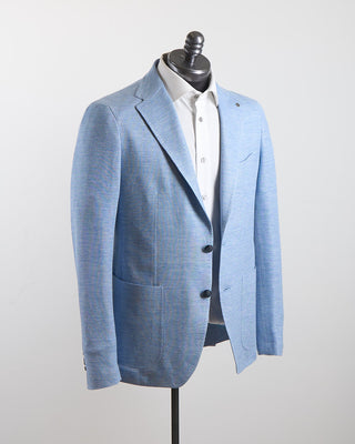 Tagliatore Sky Blue Linen  Cotton Soft Jersey Jacket Light Blue 140