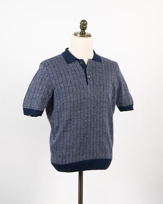 Gran Sasso Jacquard Stripe Polo Navy 286