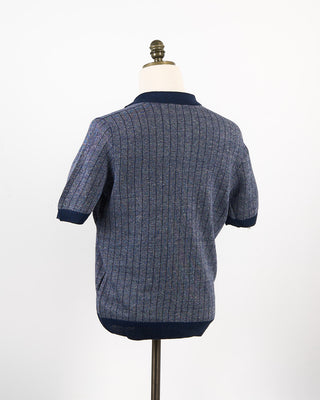 Gran Sasso Jacquard Stripe Polo Navy 287
