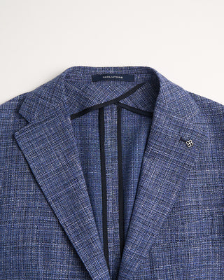 Tagliatore Crosshatch Blues Stretch Hopsack Soft Jacket Blue 2 486